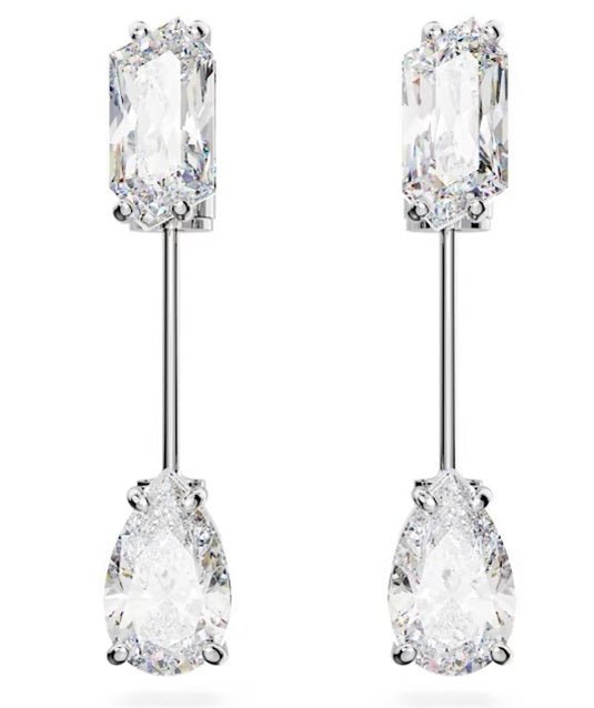 SWAROVSKISwarovski 5661682 Mesmera Bar Earrings - Mixed Cuts, White Crystals, Rhodium - PlatedBIJOUXEcecile