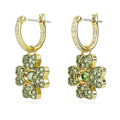 SWAROVSKISwarovski 5670664 Idyllia Drop Earrings - Clover Design, Green Crystals, Gold - Tone PlatedBIJOUXEcecile