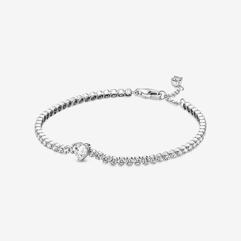 PANDORAPandora Sparkling Heart Tennis Bracelet 590041C01 - 16 - Sterling Silver with Clear Cubic ZirconiaBIJOUXEcecile