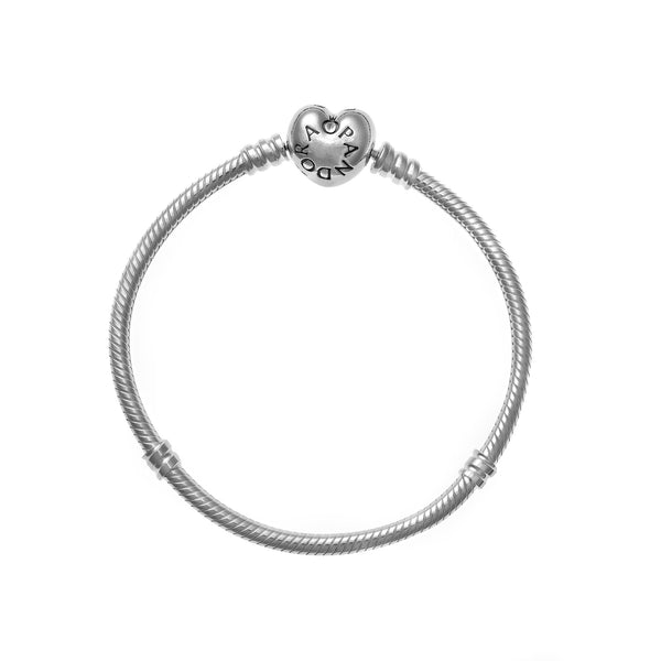 PANDORAPandora Moments Collection Mod. Heart Clasp Snake Chain Bracelet - Size 18BIJOUXEcecile