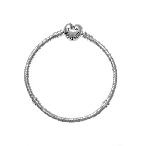 PANDORAPandora 590719 - 21 Moments Heart Clasp Snake Chain Bracelet - Sterling Silver, 21 cmBIJOUXEcecile