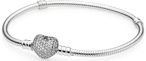 PANDORAPandora 590727CZ - 19 Sparkling Heart Clasp Bracelet – Sterling Silver, 19cmBIJOUXEcecile