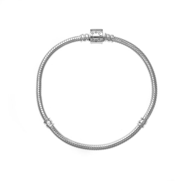 PANDORAPandora 598816C00 - 21 Moments Barrel Clasp Snake Chain Bracelet – Sterling Silver, 21cmBIJOXEcecile