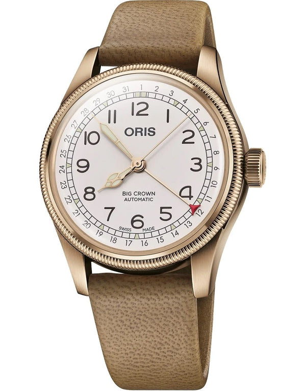 ORISOris Big Crown Father Time Limited Edition 40mm Automatic Watch – Bronze Case, White Dial, Dual StrapsWATCHESEcecile