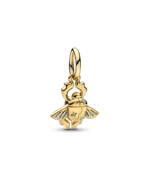 PANDORAPandora 762345C01 Disney Aladdin Scarab Beetle Dangle Charm - 14k Gold - PlatedBIJOUXEcecile
