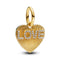 PANDORAPandora Engravable Love Heart Dangle Charm - 14k Gold - Plated with Sparkling StonesBIJOUXEcecile