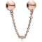 PANDORAPandora 787636CZ - 05 Rose Gold Embossed Hearts Safety Chain - 5cmBIJOUXEcecile
