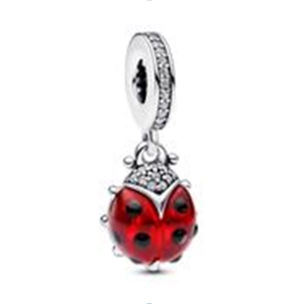 PANDORAPandora 792571C01 Red Ladybird Dangle Charm - Sterling Silver with Red EnamelBIJOUXEcecile