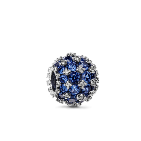 PANDORAPandora 792630C02 Sparkling Pavé Round Blue Charm - Sterling Silver with Blue and Clear StonesBIJOUXEcecile