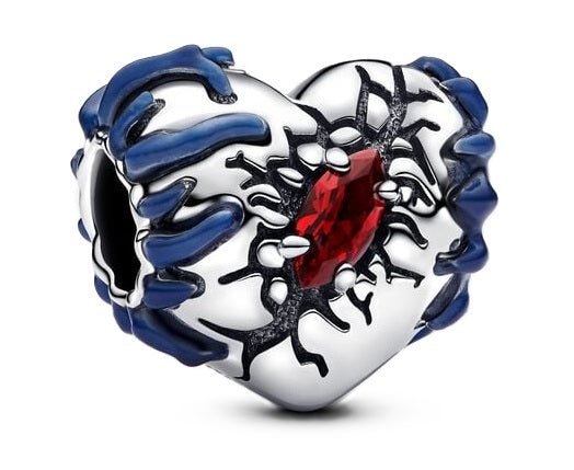 PANDORAPandora Stranger Things Glow - in - the - dark Heart Charm 793565C01 - Sterling Silver with Red CrystalBIJOUXEcecile