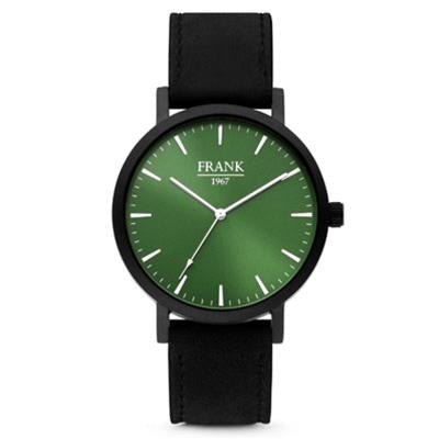 FRANK 1967Frank 1967 7FW - 0004 Men's Watch - Black Leather Strap, Green Dial, 42mmWATCHESEcecile