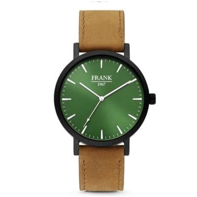 FRANK 1967Frank 1967 7FW - 0008 Men's Watch - Brown Leather Strap, Green Dial, 42mmWATCHESEcecile
