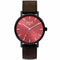 FRANK 1967Frank 1967 7FW - 0010 Men's Watch - Dark Brown Leather Strap, Red Dial, 42mmWATCHESEcecile