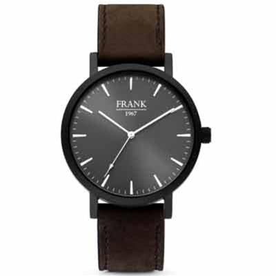 FRANK 1967Frank 1967 7FW - 0011 Men's Watch - Black Leather Strap, Black Dial, 42mmWATCHESEcecile
