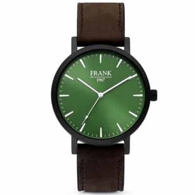 FRANK 1967Frank 1967 7FW - 0012 Men's Watch - Brown Leather Strap, Green Dial, 42mmWATCHESEcecile