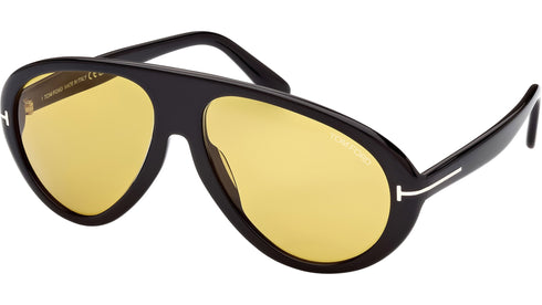 TOM FORDTom Ford Camillo FT0988‑01E Pilot Sunglasses – 60 mm Black Acetate Frame, Amber Lenses, UV400 ProtectionEYEWEAREcecile