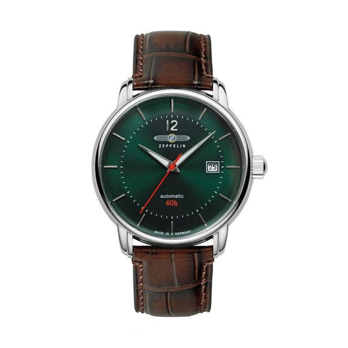 ZEPPELINZeppelin LZ120 Bodensee Automatic 8160 - 4 Men's Watch - Dark Green Dial, Brown Leather StrapWATCHESEcecile