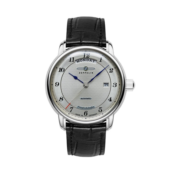 ZEPPELINZeppelin Friedrichshafen Automatic 8562 - 4 Men's Watch - Silver Dial, Black Leather StrapWATCHESEcecile