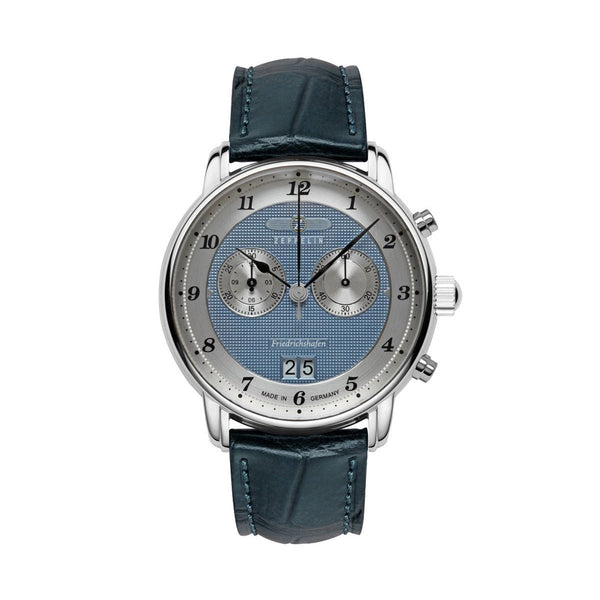 ZEPPELINZeppelin Friedrichshafen Chronograph 8584 - 3 Men's Watch - Blue Dial, Blue Leather StrapWATCHESEcecile