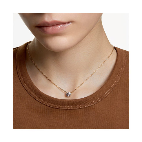 Swarovski 5636703 Stilla Pendant - Round Cut White Zirconia, Gold-Tone Plated