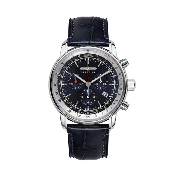 ZEPPELINZeppelin LZ14 Marine Chronograph 8888 - 3 Men's Watch - Blue Dial, Blue Leather StrapWATCHESEcecile