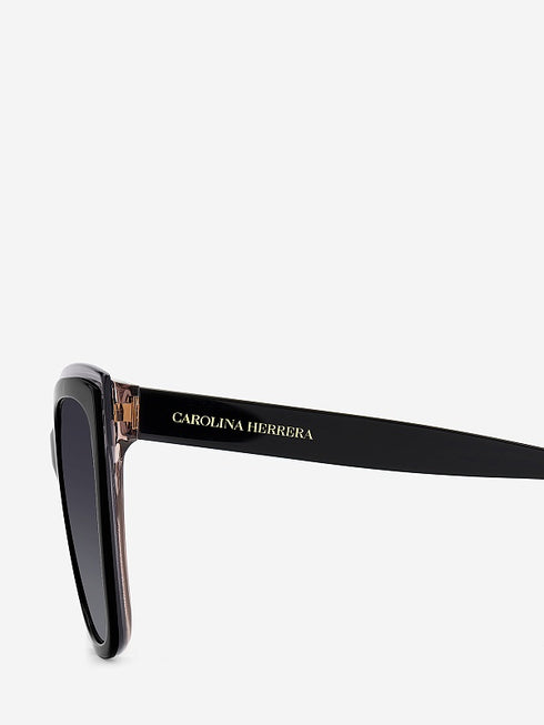 Lunettes de soleil femme Carolina Herrera HER 0188/S KDX-9O 55 - monture noire et gris nude, verres gris foncé dégradés