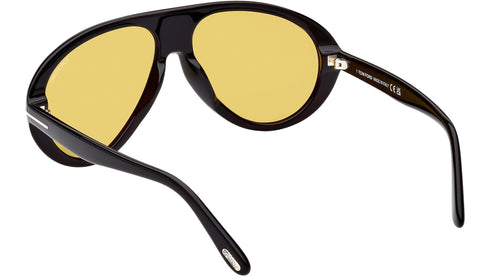 TOM FORDTom Ford Camillo FT0988‑01E Pilot Sunglasses – 60 mm Black Acetate Frame, Amber Lenses, UV400 ProtectionEYEWEAREcecile