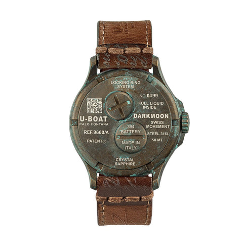 U - BOATU - Boat Darkmoon Unico 9600/A Men's Watch – 44mm Bronze PVD, Swiss Quartz, Leather StrapWATCHESEcecile