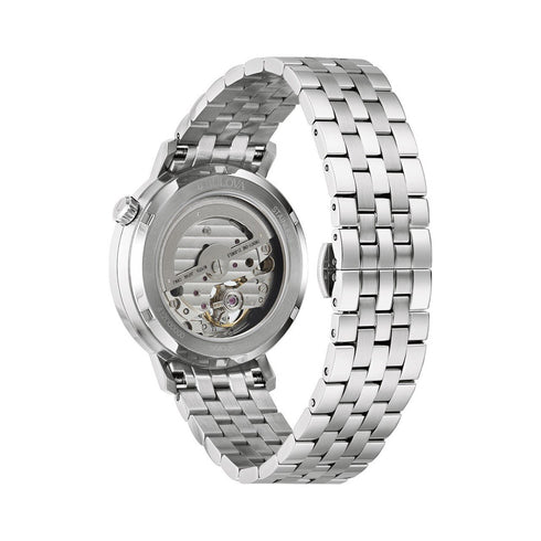 BULOVABulova Aerojet 96A320 Men's Automatic Watch - 38mm Stainless Steel Case, Blue Dial, Open Heart DesignWATCHESEcecile
