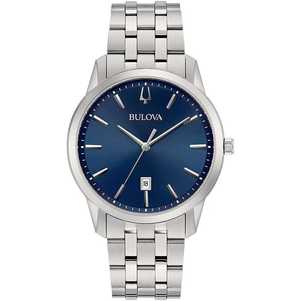 BULOVABulova Sutton 96B338 Men's Watch - Blue Dial, Stainless Steel BraceletWATCHESEcecile