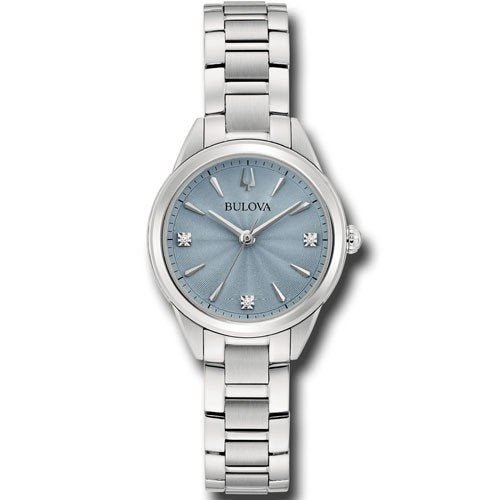 BULOVABulova Sutton 96P255 Women's Watch - Light Blue Dial, Stainless Steel BraceletWATCHESEcecile