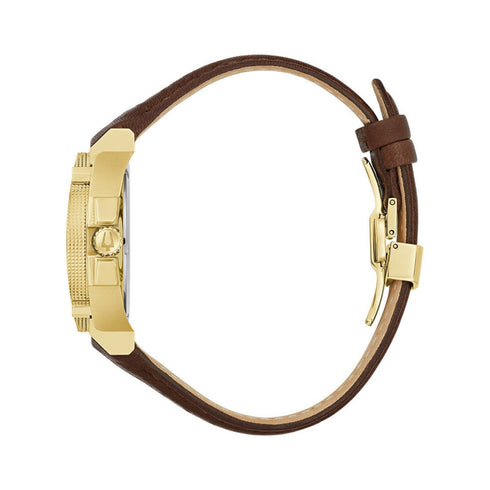 BULOVABulova 97B216 Icon Precisionist Men's Watch – Gold - Tone, Black Dial, Brown LeatherWATCHESEcecile