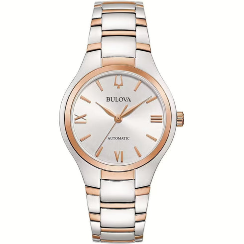 BULOVABulova 98L313 Sutton Women's Automatic Watch - Two - Tone Stainless Steel, Silver DialWATCHESEcecile