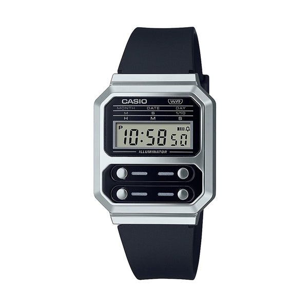 CASIO & VINTAGECasio A100WEF - 1AEF Unisex Vintage Digital Watch, Silver - Tone Stainless Steel BandWATCHESEcecile