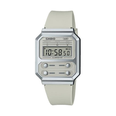 CASIO & VINTAGECasio A100WEF - 8AEF Unisex Digital Watch - Silver - Tone Stainless Steel, Retro DesignWATCHESEcecile