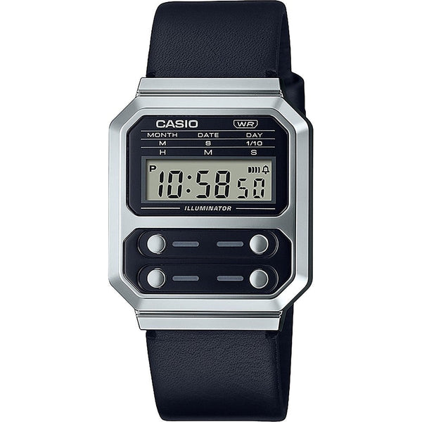 CASIO & VINTAGECasio A100WEL - 1AEF Vintage Digital Watch - Stainless Steel Bracelet, Black DialWATCHESEcecile
