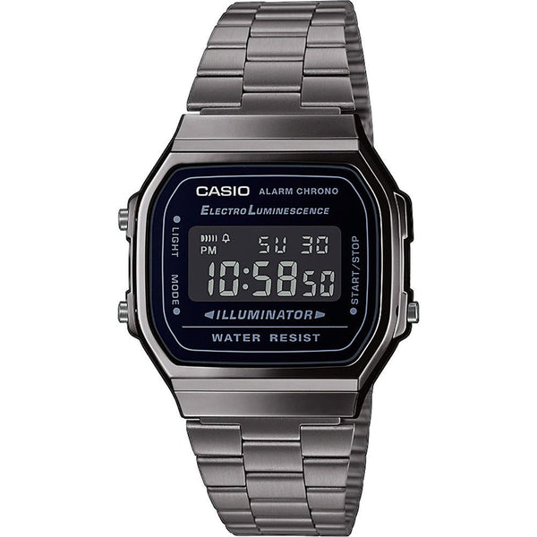 CASIO & VINTAGECasio A168WEGG - 1BEF Unisex Digital Watch - Black Ion - Plated Stainless Steel Band, Vintage StyleWATCHESEcecile