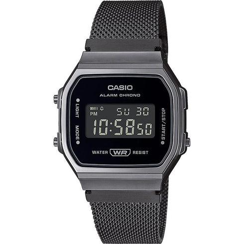 CASIO & VINTAGECasio A168WEMB - 1BEF Vintage Digital Watch - Black Dial, Black Mesh BraceletWATCHESEcecile