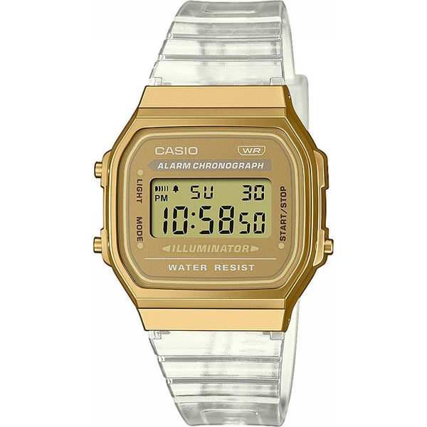 CASIO & VINTAGECasio A168XESG - 9AEF Unisex Digital Watch – Gold - Tone Case, Translucent Band, IlluminatorWATCHESEcecile