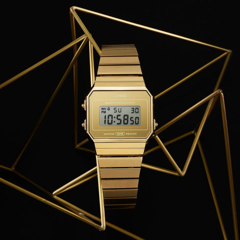 CASIO & VINTAGECasio A700WEVG - 9AEF Unisex Vintage Digital Watch, Gold - Tone Stainless Steel BandWATCHESEcecile