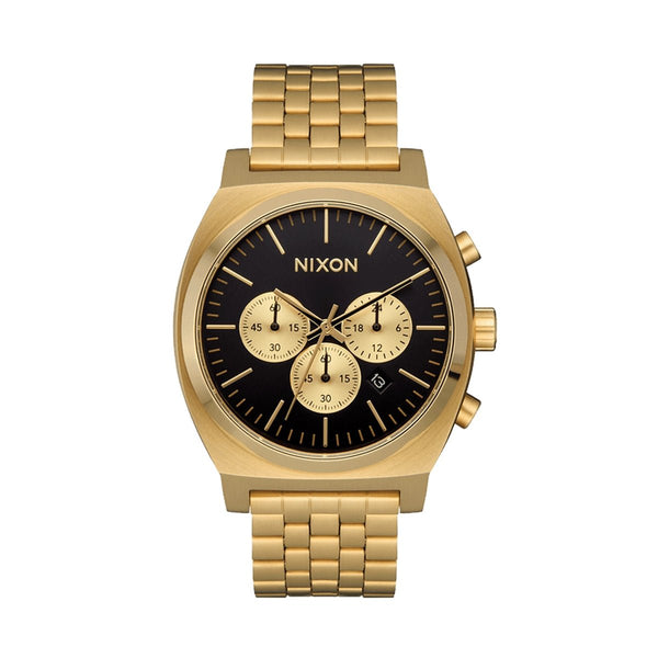 NIXONNixon Time Teller Chrono A972 - 5333 Men's Watch - Gold Stainless Steel, Black DialWATCHESEcecile