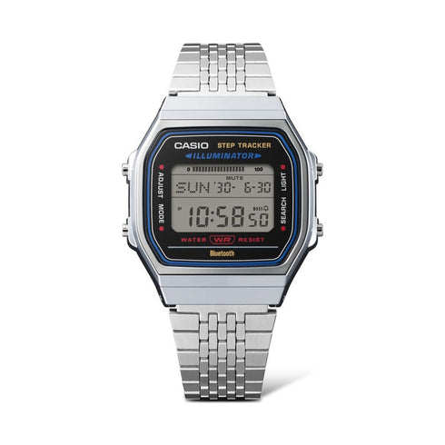 CASIO & VINTAGECasio Vintage Mod. Silver - Bluetooth® Smartphone Link W. Built - In Accelerometer Senses Body Movements + Steps CounterWATCHESEcecile