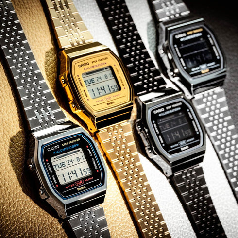 CASIO & VINTAGECasio Vintage Mod. Silver - Bluetooth® Smartphone Link W. Built - In Accelerometer Senses Body Movements + Steps CounterWATCHESEcecile