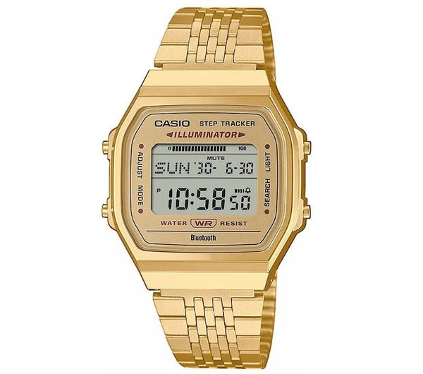 CASIO & VINTAGECasio ABL - 100WEG - 9AEF Unisex Digital Watch - Gold - Tone, Bluetooth, Step Tracker + Steps CounterWATCHESEcecile