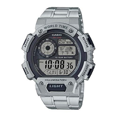CASIO & VINTAGECasio AE - 1400WHD - 1AVDF Men's Digital Watch – 51mm Stainless Steel Band, World Time, 10 - Year Battery, 100M Water ResistanceWATCHESEcecile