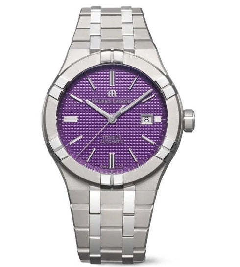 MAURICE LACROIXMaurice Lacroix AIKON Automatic Titanium Men's Watch AI6008 - TT032 - 430 - 1 - Purple Dial, Titanium Case & BraceletWATCHESEcecile