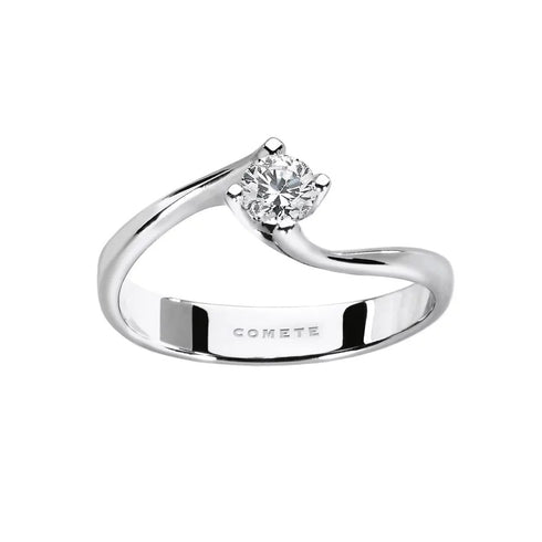 COMETEComete ANB2035 18K White Gold Solitaire Diamond Ring 0.11 ct – ElegantJEWELRYEcecile