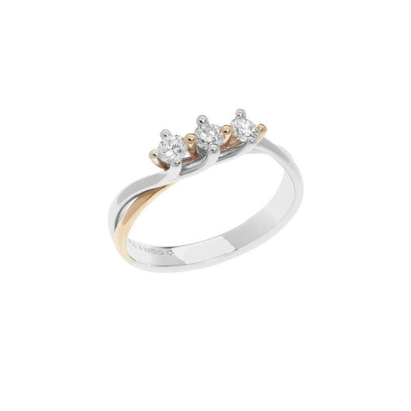 COMETEComete ANB2578 Trilogy Bicolor 18 K White & Rose Gold Diamond Ring 0.30 ctJEWELRYEcecile