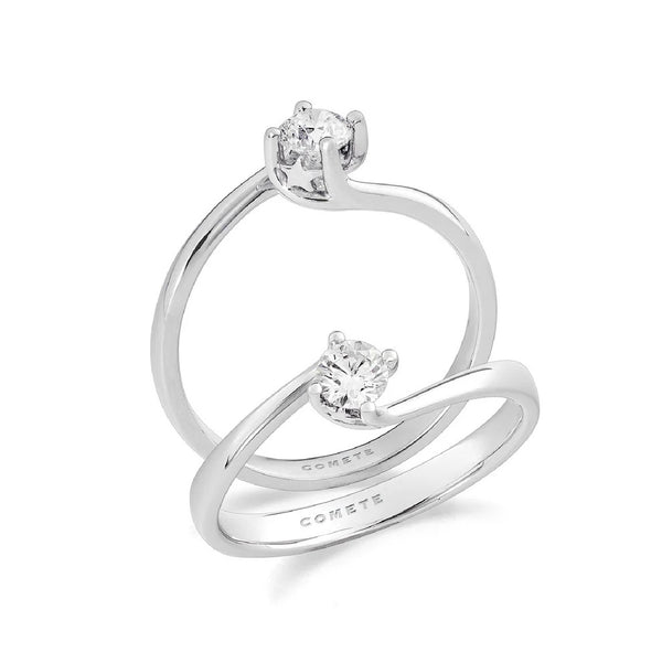 COMETEComete Identity ANB2714 750 White Gold Solitaire Diamond Ring 0.20 ctJEWELRYEcecile