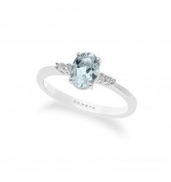 COMETEComete Fantasia Acquamarina & Diamond Ring ANQ296 – 18K White Gold 0.7 ctBIJOUXEcecile
